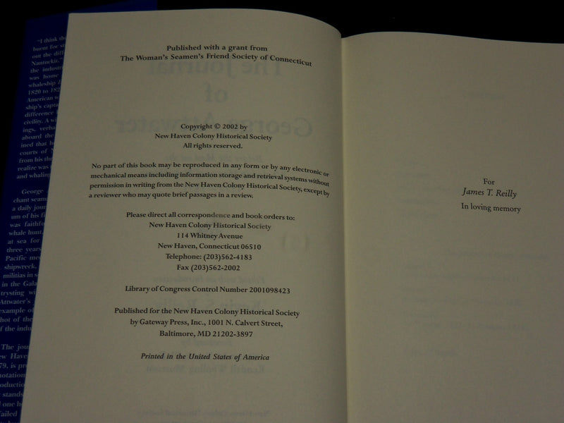 2002 THE JOURNAL OF GEORGE ATTWATER BOOK EDITED BY KEVIN S. REILLY - KD 6041