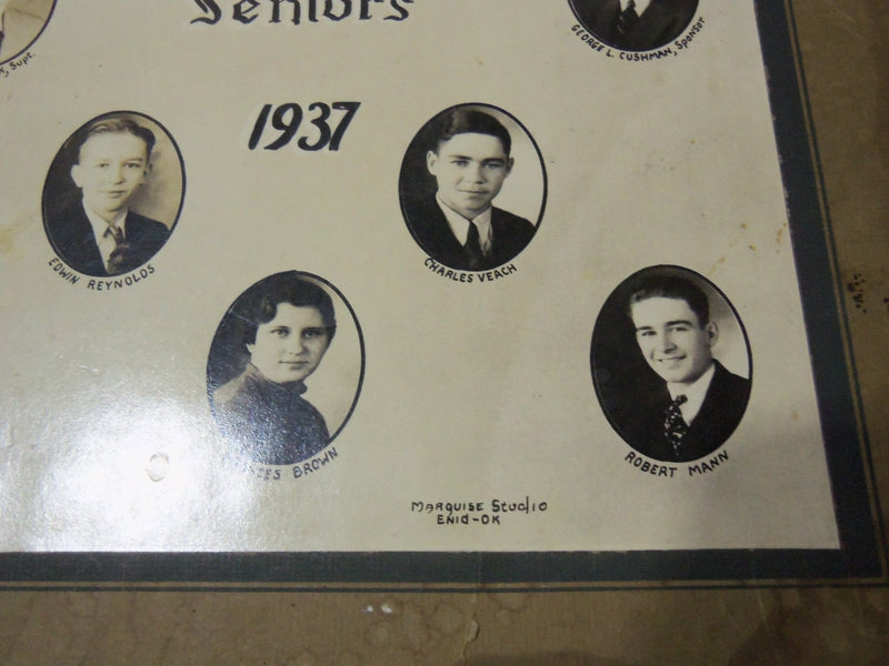 1937 LATHAM SENIORS MOUNTED PHOTO - OKLAHOMA - 10 1/2