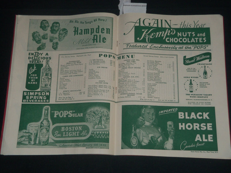 1949 JUNE 6 BOSTON UNIVERSITY NIGHT AT THE POPS SOUVENIR PROGRAM - J 4289