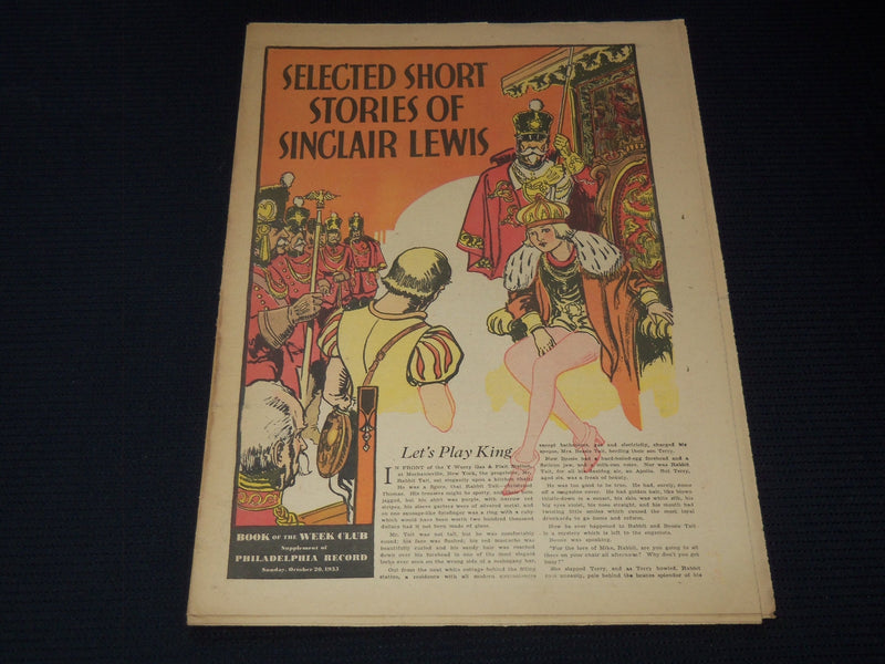 1937 PHILADELPHIA BOOK OF THE WEEK SECTIONS LOT OF 4 - SINCLAIR LEWIS - NP 3296K