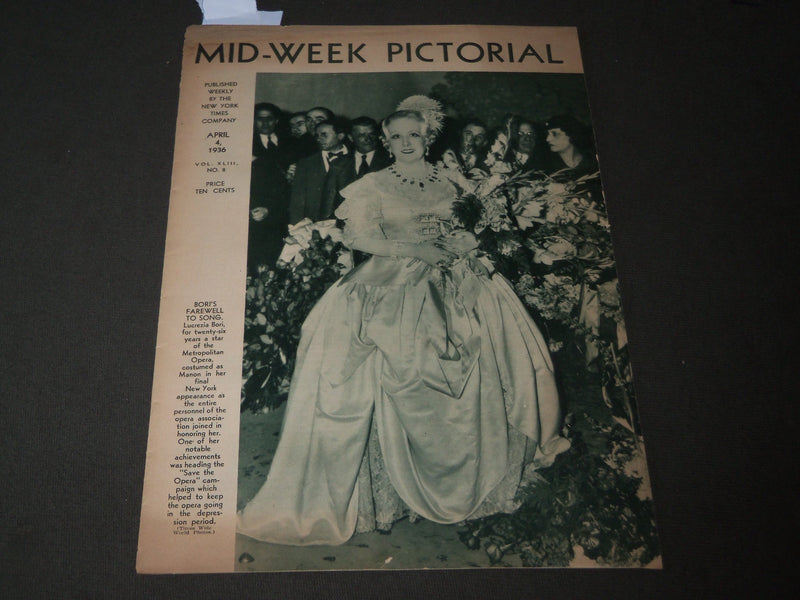 1936 APRIL 4 MID-WEEK PICTORIAL MAGAZINE SECTION - LUCREZIA BORI - J 3239