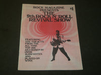 1970 THE 9TH ROCK N'ROLL REVIVAL SHOW MAGAZINE - WPIX - J 3611