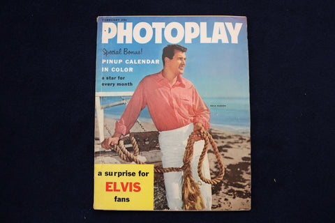 1958 FEBRUARY PHOTOPLAY MAGAZINE - ROCK HUDSON COVER - E 12735