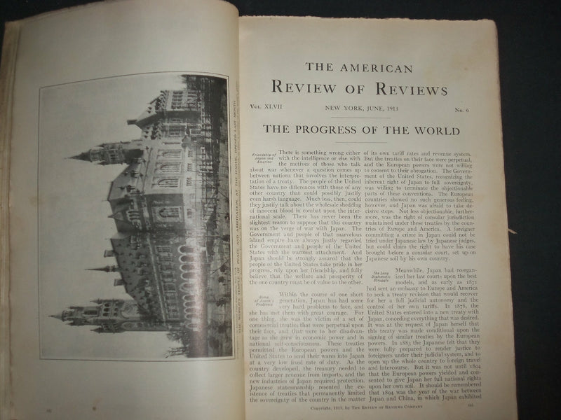 1913 JUNE THE AMERICAN REVIEW OF REVIEWS MAGAZINE - COCA-COLA BACK COVER -B 6566