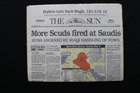1991 JAN 22 THE SUN NEWSPAPER - BALTIMORE, MD - SCUDS FIRED AT SAUDIS - NP 8907