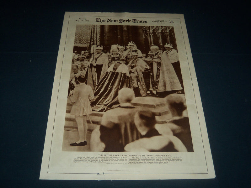 1937 MAY 16 NEW YORK TIMES PICTURE SECTION - NEWLY CROWNED KING - NT 7362