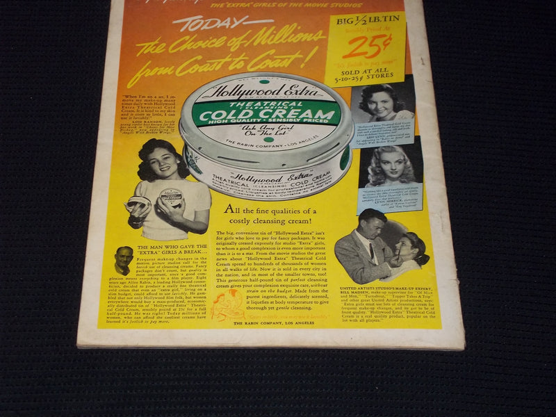 1942 MARCH MOVIES MAGAZINE - BETTY GRABLE FRONT COVER - E 14157