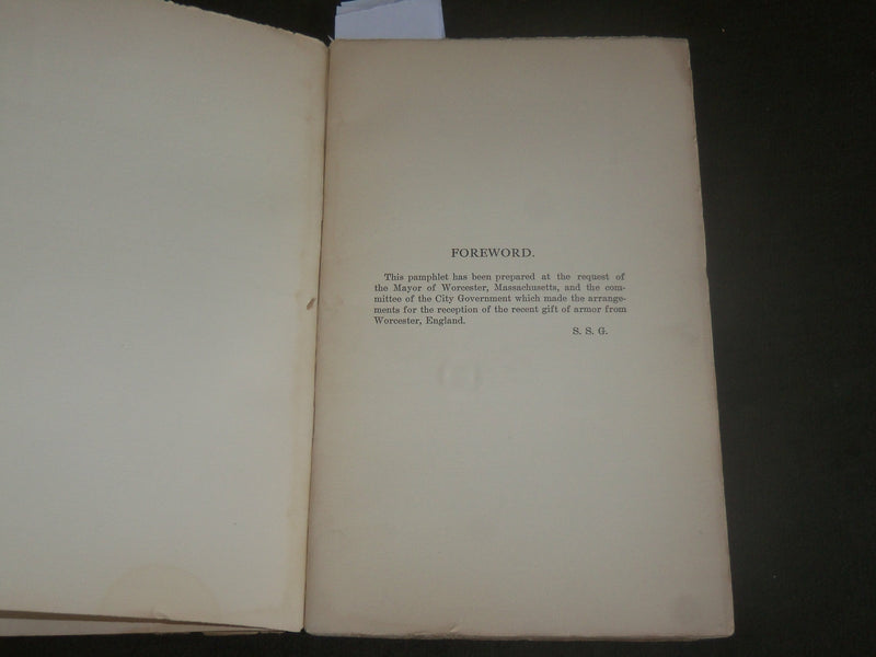 1908 WORCESTER ENGLAND AND WORCESTER MASSACHUSETTS SIGNED BOOK - J 7105