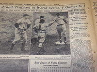 1936 WORLD SERIES YANKEES DEFEAT GIANTS 4-2 NEW YORK TIMES LOT OF 7 - NT XXXX