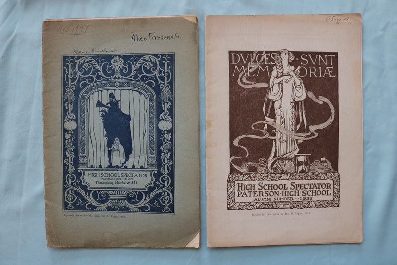 1911-1925 PATTERSON, NJ HIGH SCHOOL - SPECTATOR MAGAZINES - LOT OF 8 - K 3349