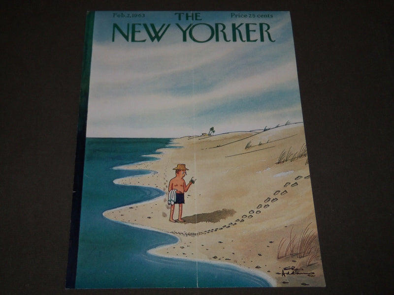 1963 FEBRUARY 2 NEW YORKER MAGAZINE FRONT COVER ONLY - GREAT ART FOR FRAMING