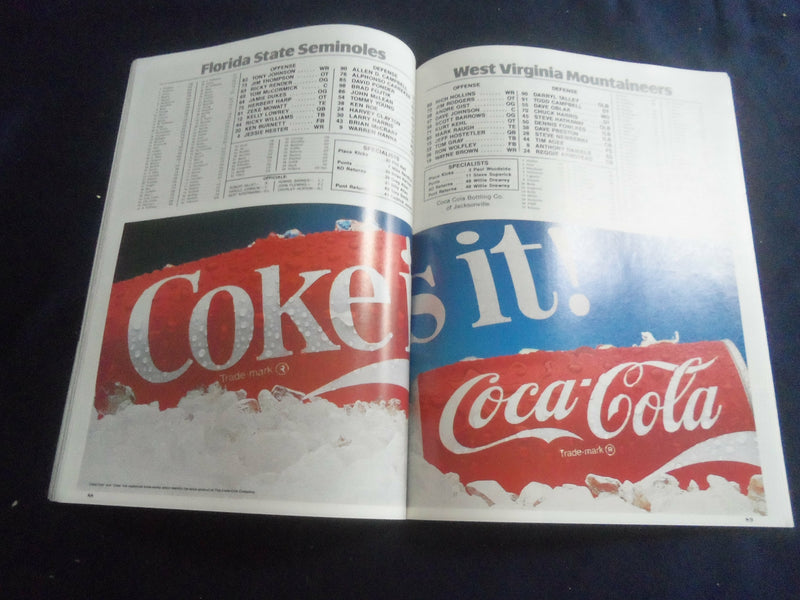 1982 DEC 30 GATOR BOWL PROGRAM - W. VIRGINIA UNIV VS FLORIDA ST UNIV - ST 4027D