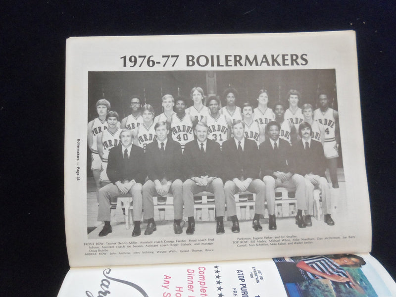 1977 FEB 20 COLLEGE BASKETBALL PROGRAM - PURDUE UNIV VS. INDIANA UNIV- SP 1533T