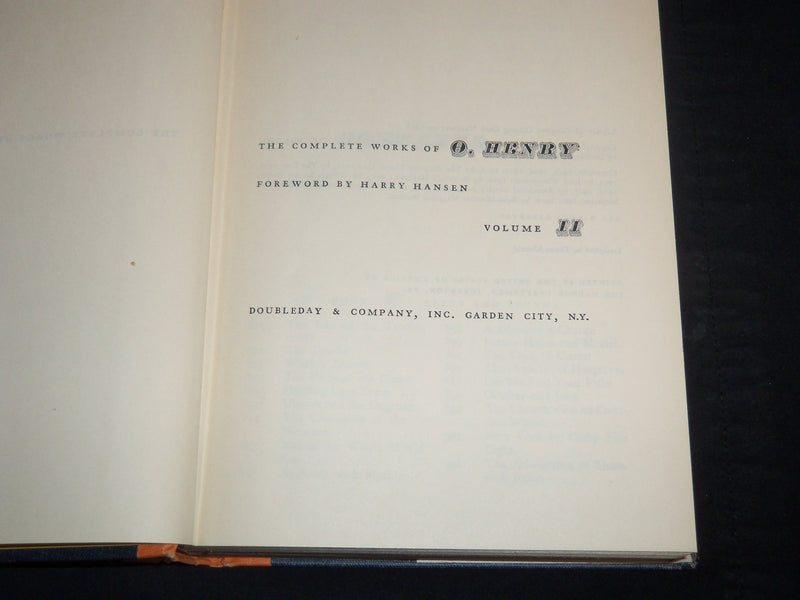 1953 THE COMPLETE WORKS OF O'HENRY BY HARRY HANSEN - VOLUME 1 & 2 - KD 5293M