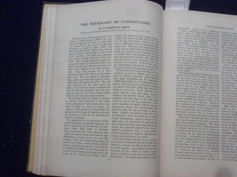 1938 TUBERCULOSIS AND LEPROSY-SYMPOSIUM SERIES- VOL 1 - HARDCOVER BOOK - KD 9103