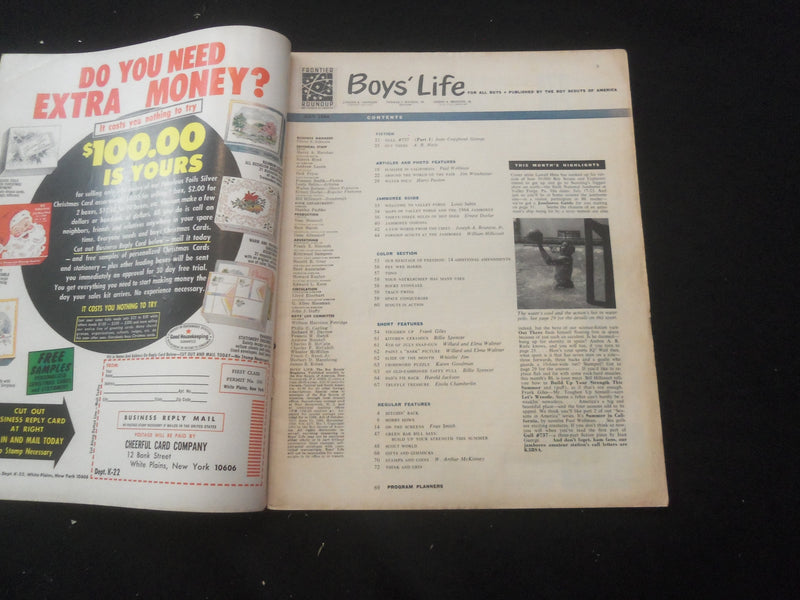 1964 JULY BOYS' LIFE MAGAZINE - NICE ILLUSTRATED COVER OF U.S. MAP - ST 3770Y