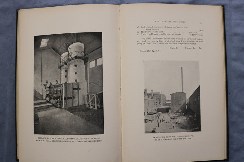 1900 CAHALL WATER TUBE STEAM BOILERS HARDCOVER BOOK - KD 9599