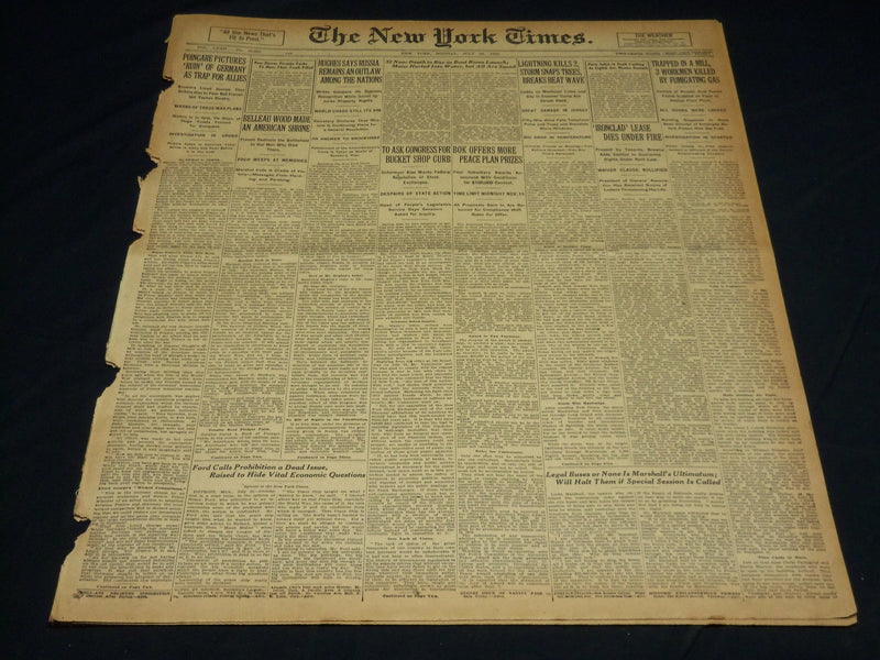 1923 JULY 23 NEW YORK TIMES - BELLEAU WOOD MADE AN AMERICAN SHRINE - NT 7756
