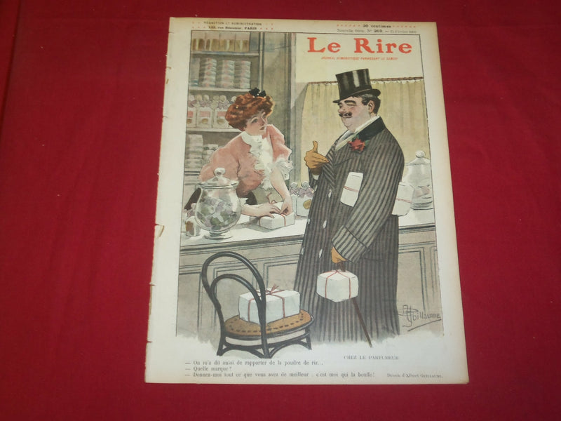 1908 FEB 15 LE RIRE MAGAZINE-NOUVELLE SERIE #263-CHEZ LE PARFUMEUR-FRENCH-FR1601