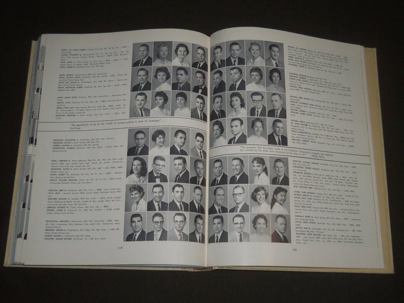 1961 TERRAPIN UNIVERSITY OF MARYLAND COLLEGE YEARBOOK - GREAT PHOTOS - YB 1175