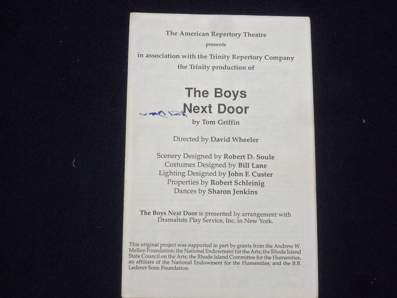 1989-90 THE BOYS NEXT DOOR PROGRAM - PETER GERETY + 7 OTHER SIGNATURES - J 9719