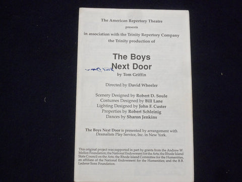1989-90 THE BOYS NEXT DOOR PROGRAM - PETER GERETY + 7 OTHER SIGNATURES - J 9719