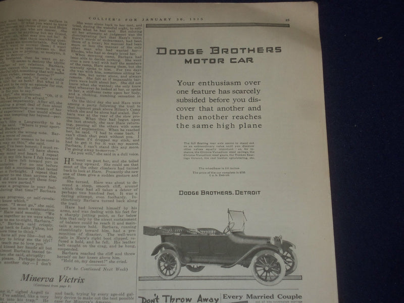 1915 JANUARY 30 COLLIER'S MAGAZINE - BRINGING THE WAR TO ENGLAND - ST 6707
