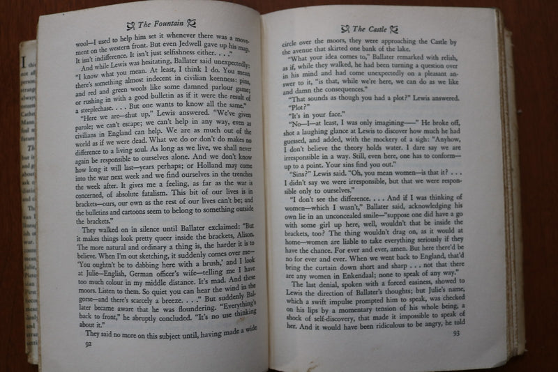 1932 THE FOUNTAIN HARDCOVER BOOK BY CHARLES MORGAN - KD 9608