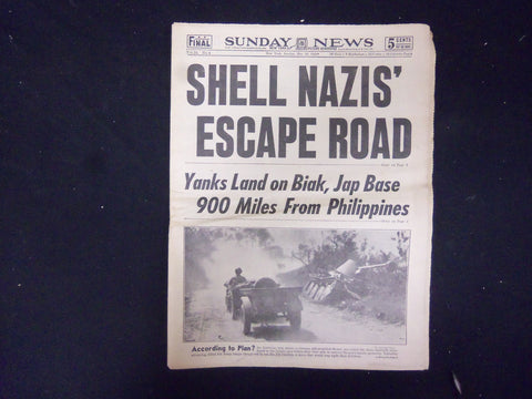 1944 MAY 28 NEW YORK SUNDAY NEWS - SHELL NAZIS' ESCAPE ROAD - NP 2191