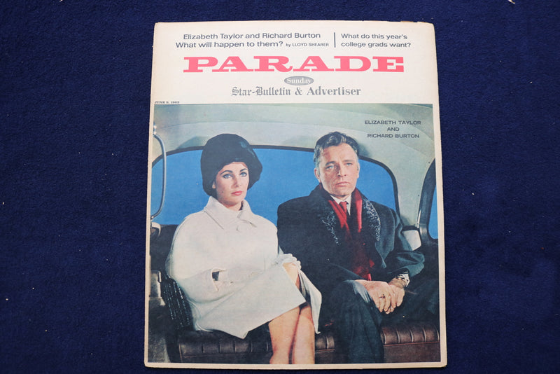 1963 JUNE 9 PARADE MAGAZINE - ELIZABETH TAYLOR & RICHARD BURTON COVER - E 22387