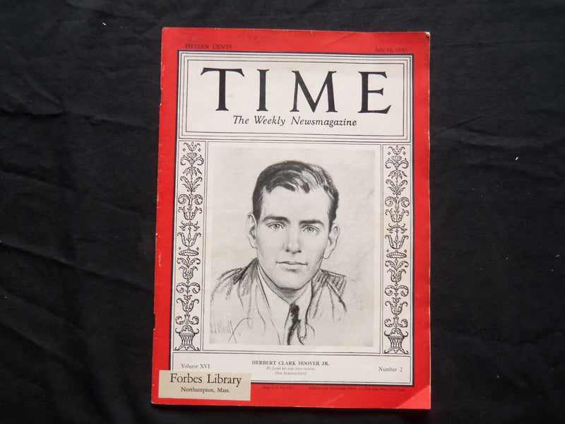 1930 JULY 14 TIME MAGAZINE - HERBERT CLARK HOOVER JR. - T 235