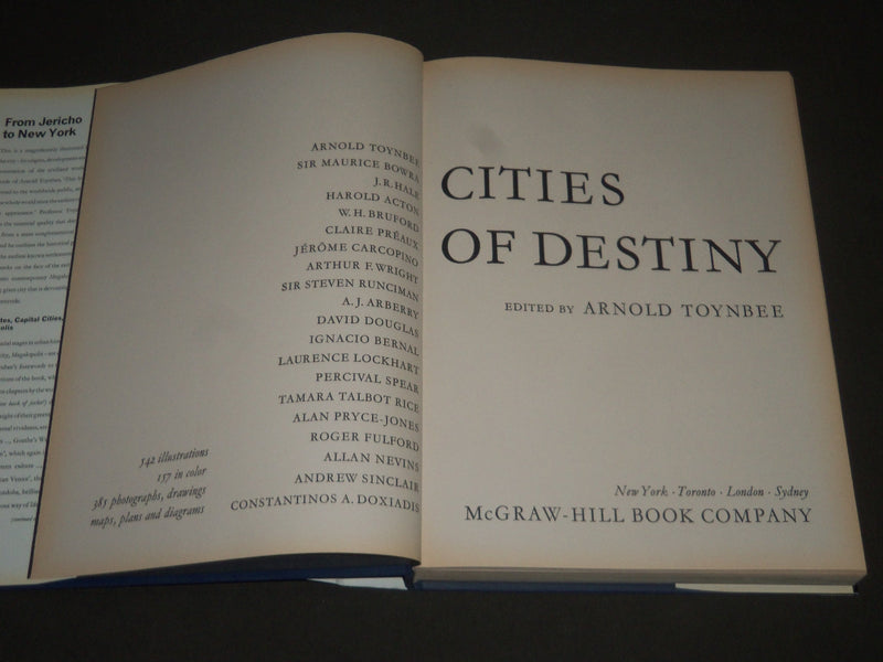 1968 CITIES OF DESTINY EDITED BY ARNOLD TOYNBEE SECOND IMPRESSION BOOK - I 695