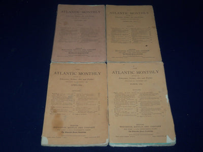 1883 THE ATLANTIC MONTHLY MAGAZINE LOT OF 4 ISSUES - GREAT WRITERS - WR 148