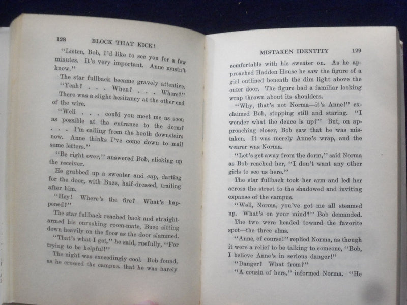 1928 BLOCK THAT KICK HARDCOVER BOOK BY HAROLD SHERMAN - KD 8785