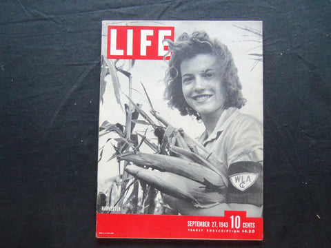 1943 SEPTEMBER 27 LIFE MAGAZINE - HARVESTER - L 358