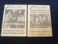 1981 JAN 21 NEW YORK DAILY NEWS NEWSPAPER - REAGAN SWORN IN - HOSTAGES - NP 6049