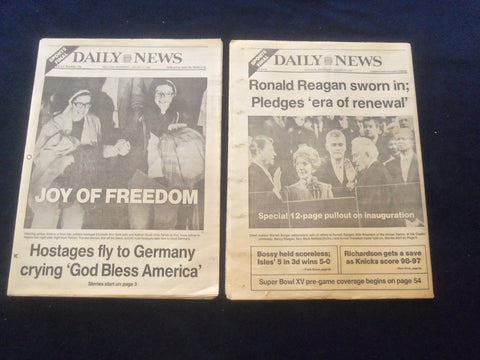 1981 JAN 21 NEW YORK DAILY NEWS NEWSPAPER - REAGAN SWORN IN - HOSTAGES - NP 6049