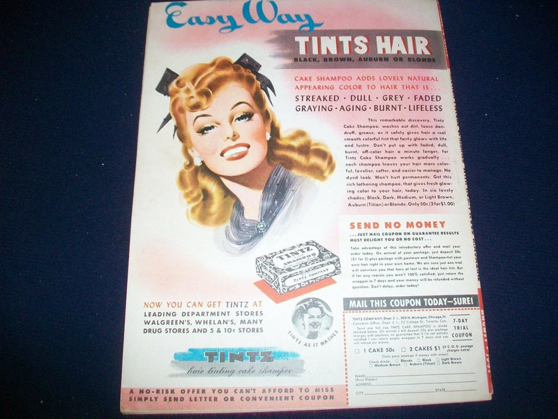 1943 AUGUST MOTION PICTURE HOLLYWOOD MAGAZINE - DOLORES MORAN STARLET - J 1856