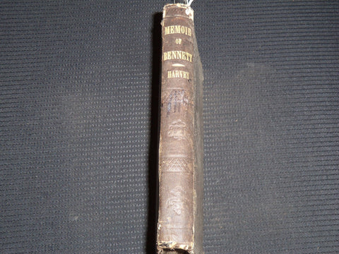 1852 MEMOIR OF ALFRED BENNETT BOOK BY H. HARVEY - KD 9420