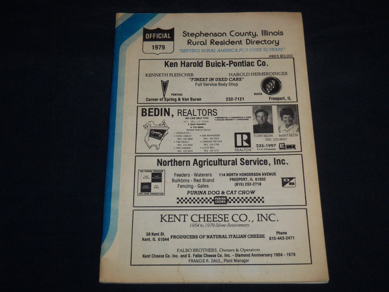 1979 STEPHENSON COUNTY ILLINOIS RURAL RESIDENT DIRECTORY - J 8589