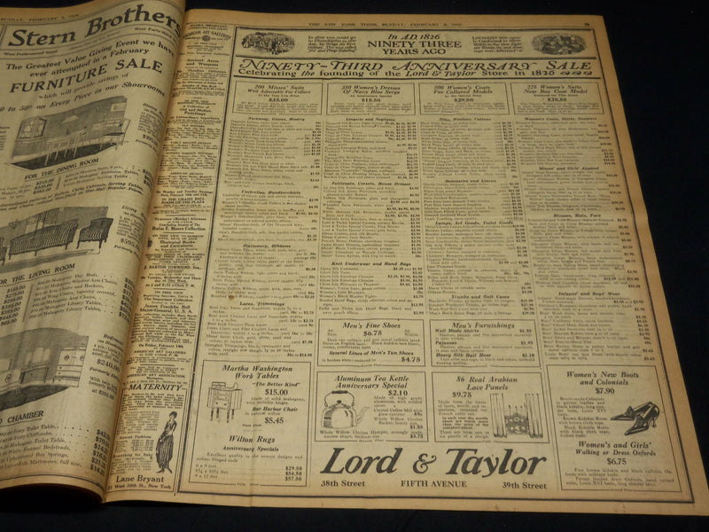 1919 FEBRUARY 2 NEW YORK TIMES - LEAGUE TO RULE BY ECONOMIC PRESSURE - NT 7957