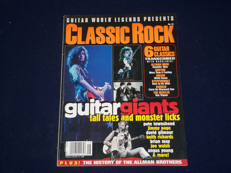 1996 CLASSIC ROCK MAGAZINE - GUITAR GIANTS - SHEET MUSIC - SP 9809