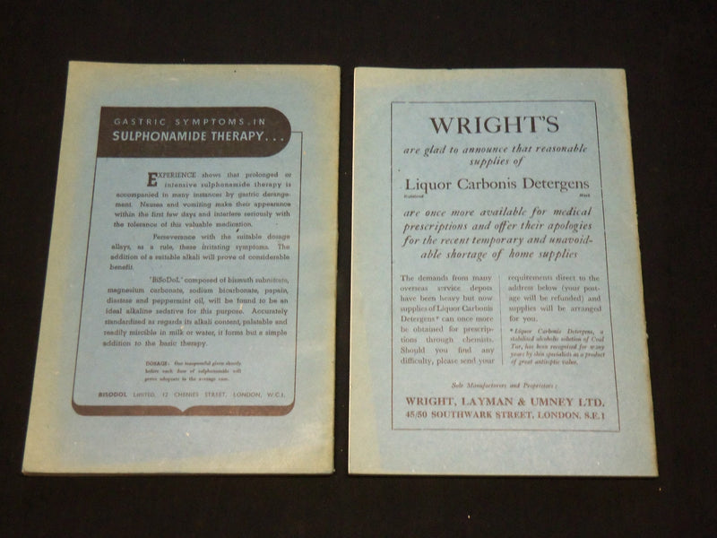 1942 APRIL & MAY EDINBURGH MEDICAL JOURNAL MAGAZINE LOT OF 2- WR 572E