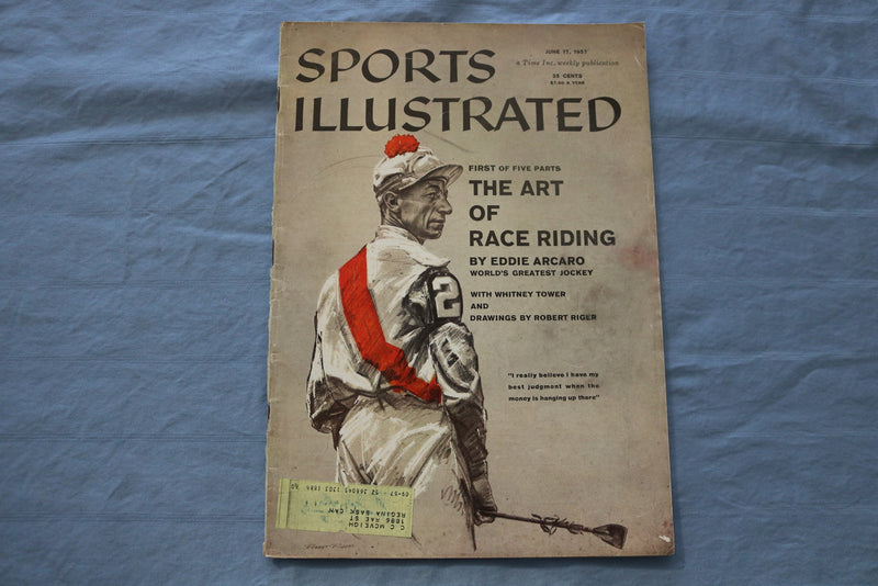 1957 JUNE 17 SPORTS ILLUSTRATED MAGAZINE - EDDIE ARCARO - HANK AARON - ST 5505C