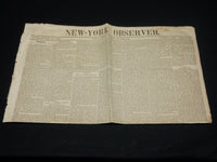 1842 MAY 21 NEW YORK OBSERVER NEWSPAPER - AMERICAN EDUCATION SOCIETY - NP 4845