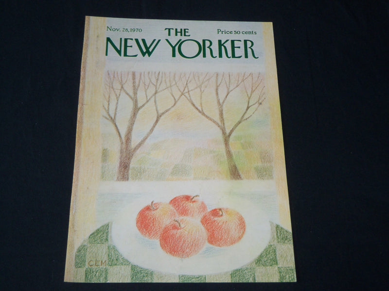 1970 NOVEMBER 28 NEW YORKER MAGAZINE FRONT COVER ONLY - APPLE ART DECO