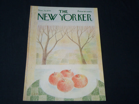 1970 NOVEMBER 28 NEW YORKER MAGAZINE FRONT COVER ONLY - APPLE ART DECO