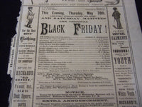 1872 ST. JAMES THEATRE HANDBILLS LOT OF 2 - BLACK FRIDAY - J 5391