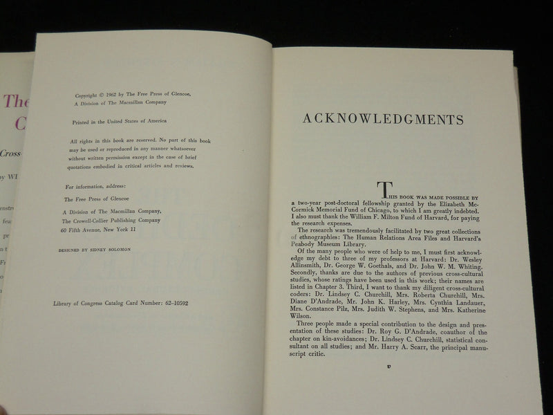 1962 THE OEDIPUS COMPLEX - CROSS CULTURAL EVIDENCE BOOK BY STEPHENS - KD 2768U