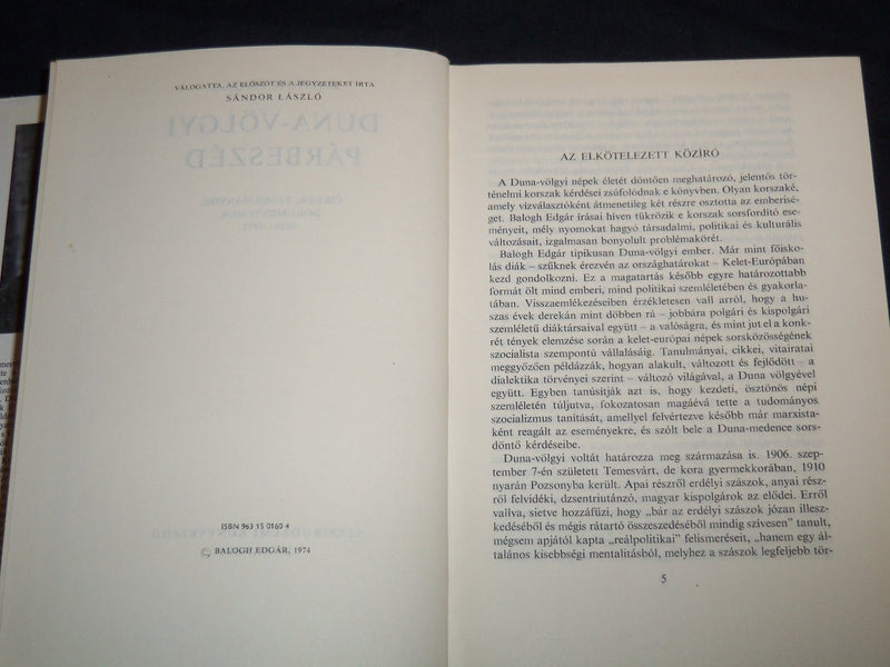 1974 DUNA VOLGLYI PARBESZED HARDCOVER BOOK BY BOLOGH EDGAR - KD 4670R
